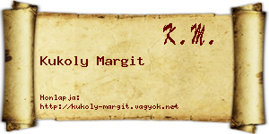 Kukoly Margit névjegykártya